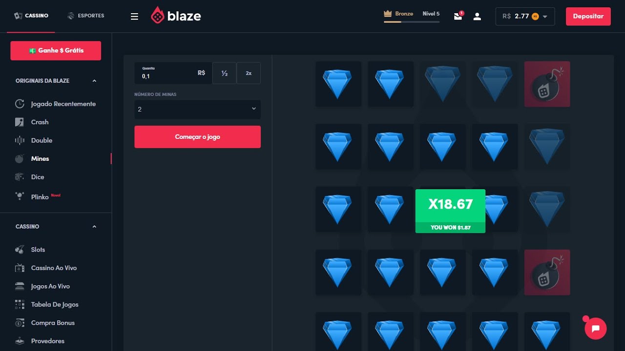 Jeu des mines au Blaze Casino